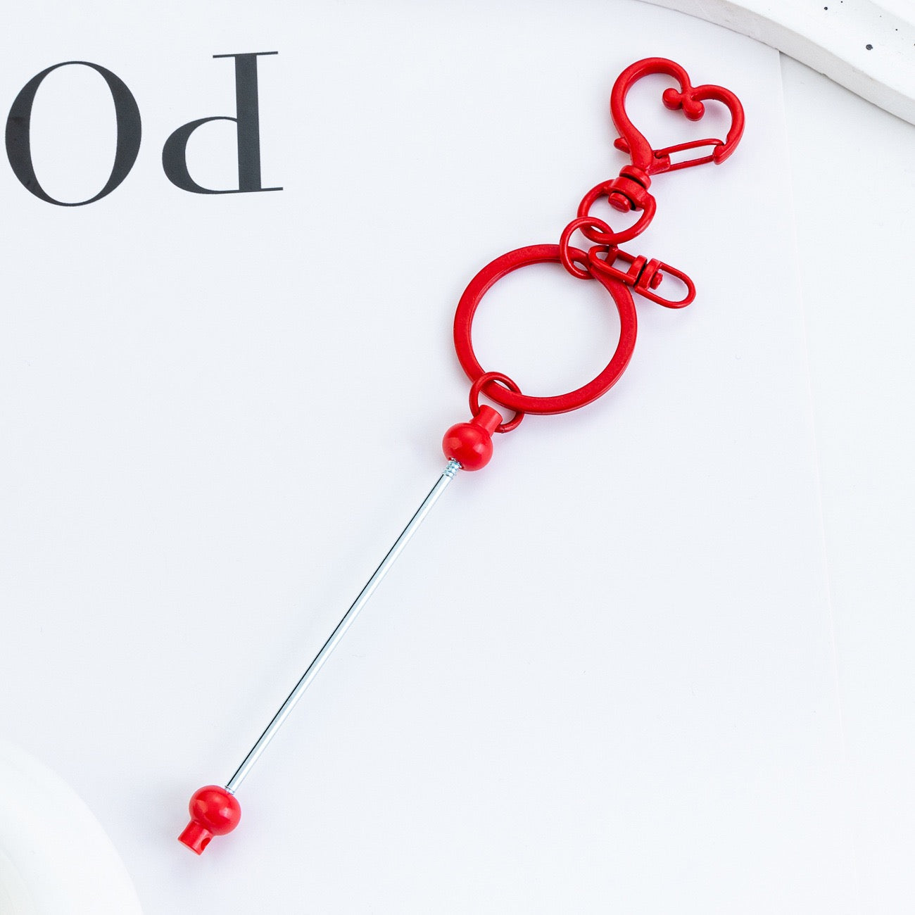 Beaded heart keychain pendant（6PCS ）