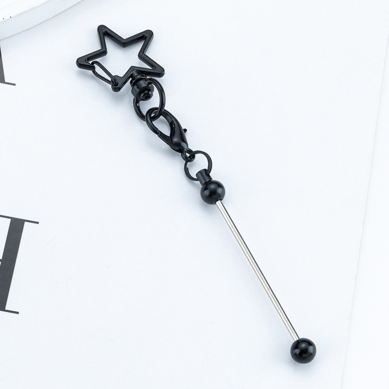 Beaded five-pointed star shaped keychain（6PCS）