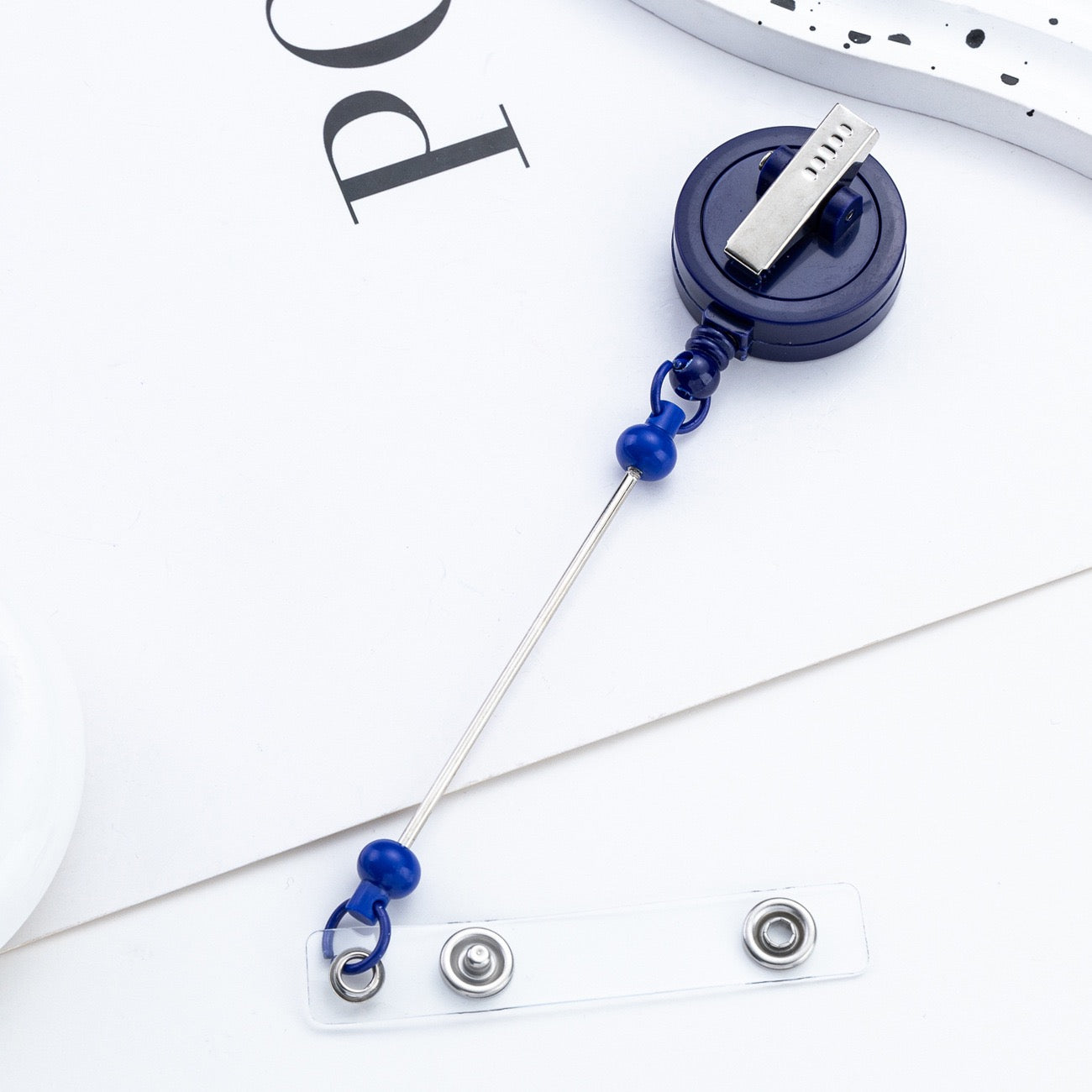 Bead-compatible rotating clip with telescopic easy-pull buckle（6PCS）