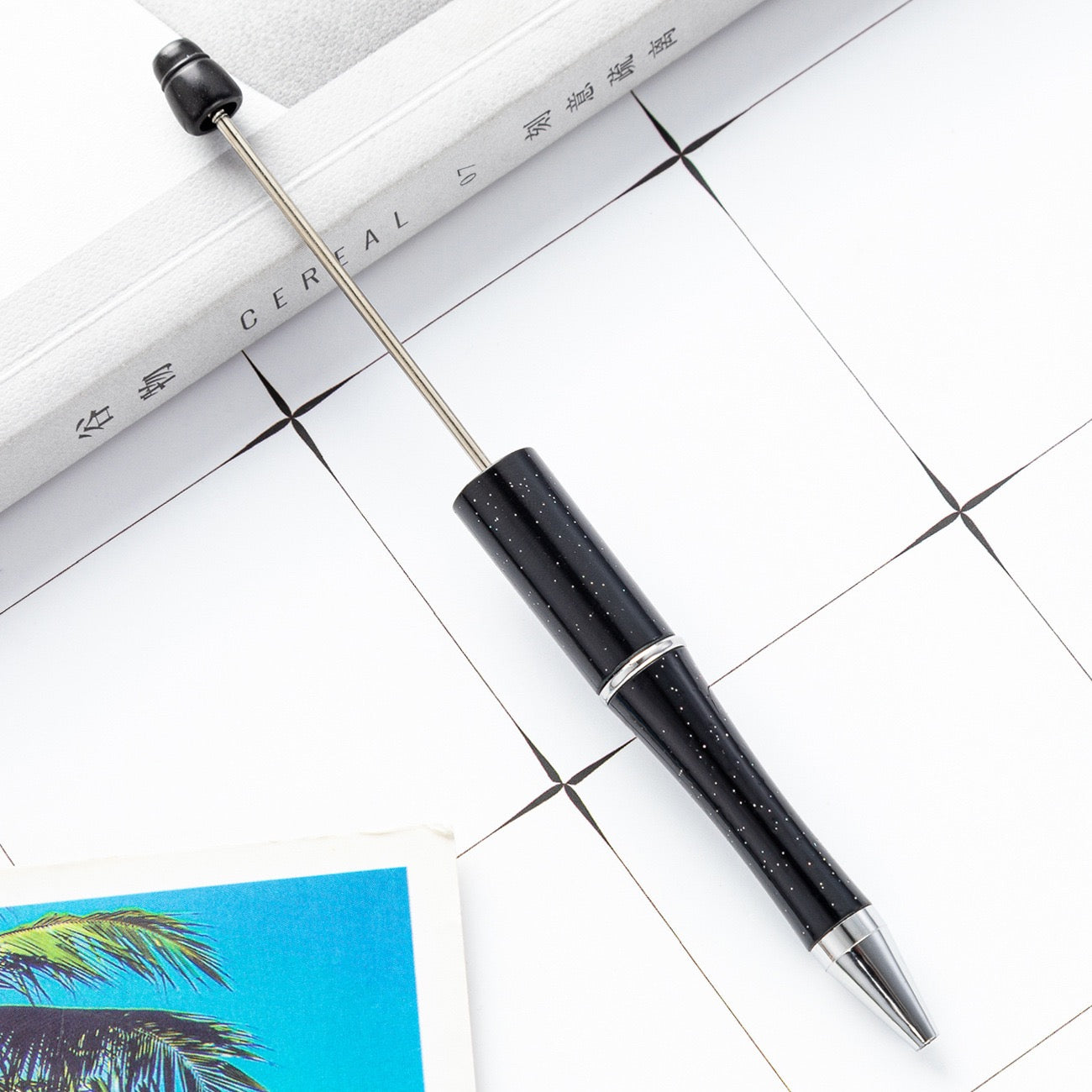 05--10PCS A bag DIY handmade bead pens, plastic ballpoint pens
