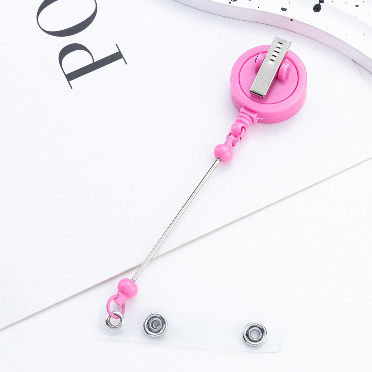 Bead-compatible rotating clip with telescopic easy-pull buckle（6PCS）