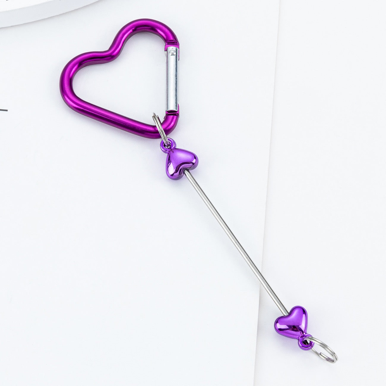 Beaded heart-shaped metal climbing buckle（6PCS）