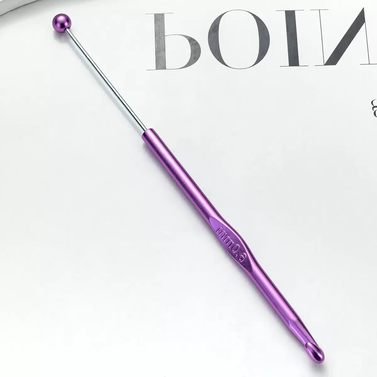 17-6MM Beadable metal color aluminum crochet hooks（6PCS）
