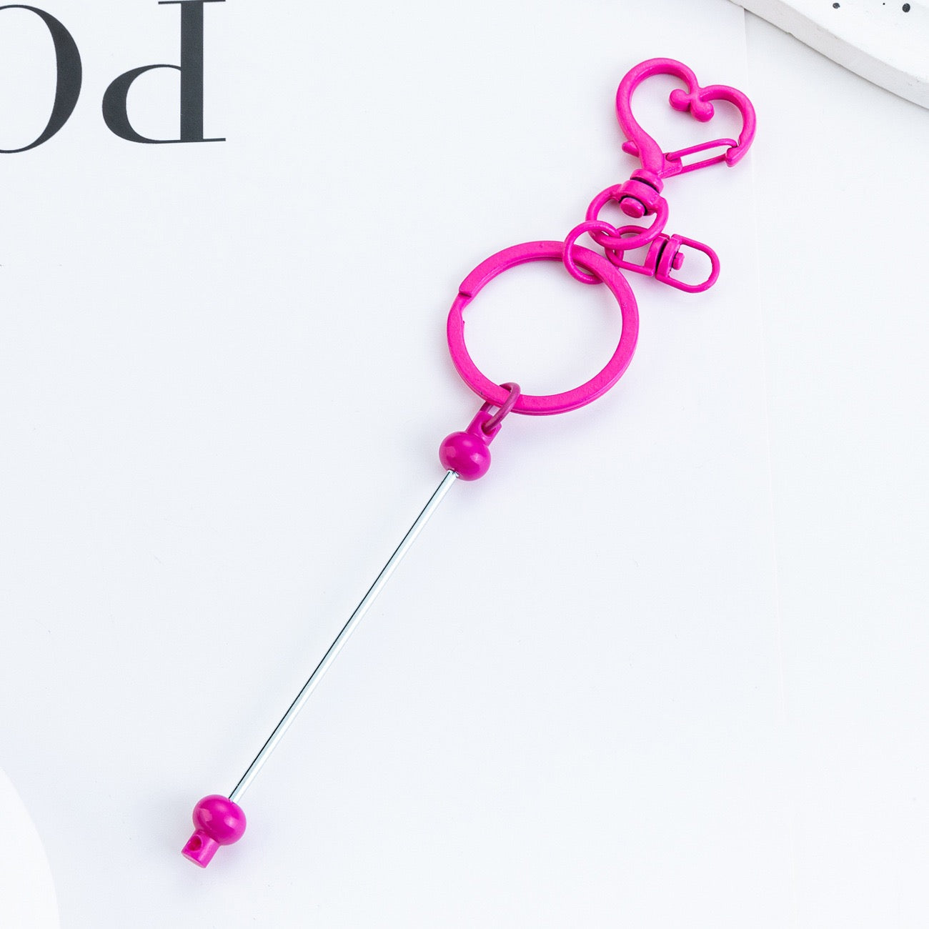 Beaded heart keychain pendant（6PCS ）