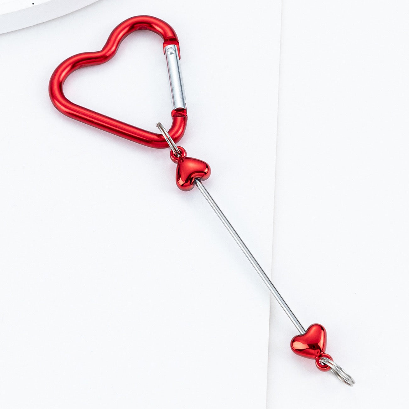 Beaded heart-shaped metal climbing buckle（6PCS）