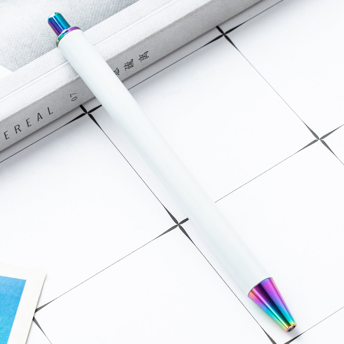 19-Crystal-stickable ballpoint pen with crystal stickers（8PCS）