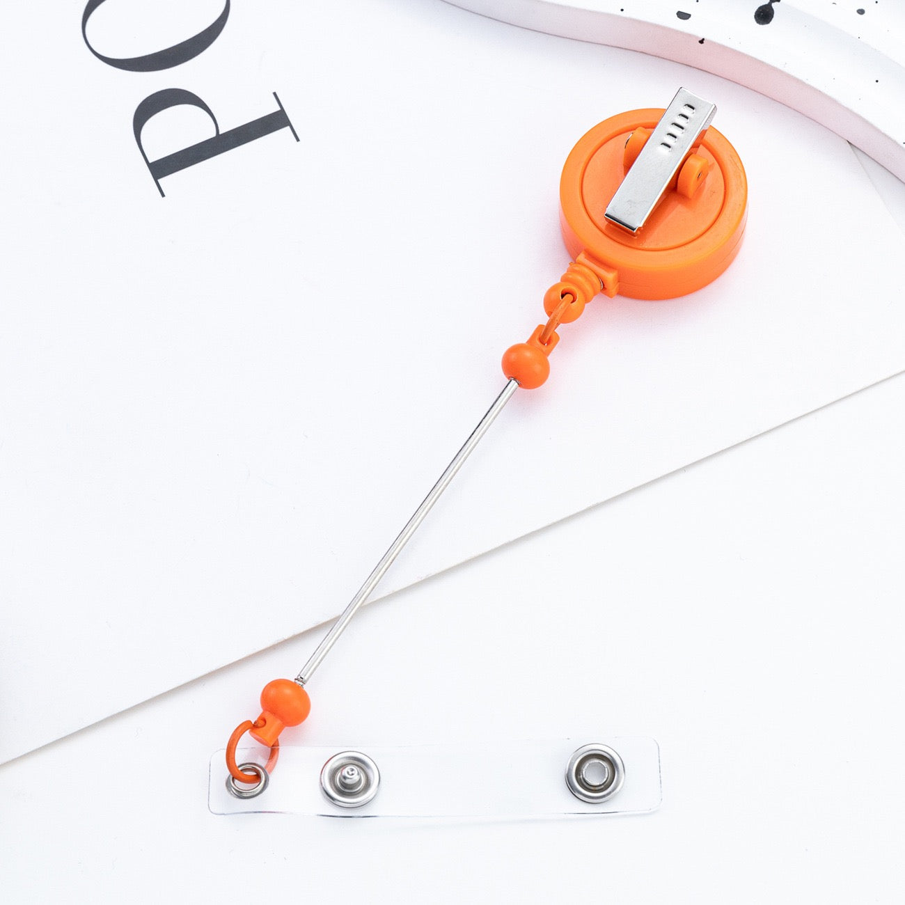 Bead-compatible rotating clip with telescopic easy-pull buckle（6PCS）